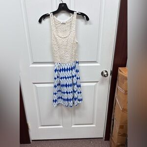 Lace Blue Chevron dress